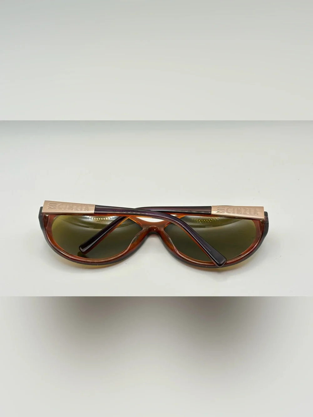 Cinzia Designs Vivid Brown Purple Oval Sunglasses Frames Only